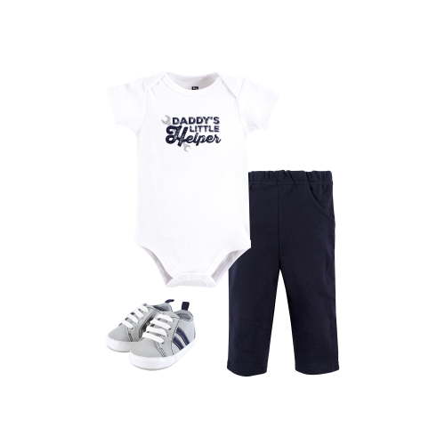 Hudson Baby Short Sleeve Bodysuit And Pant Set with Shoes, 0-18 Months