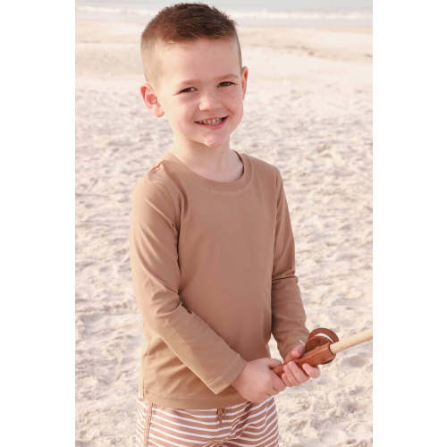 Long Sleeve Rash Guard Shirt | Sandy Mocha