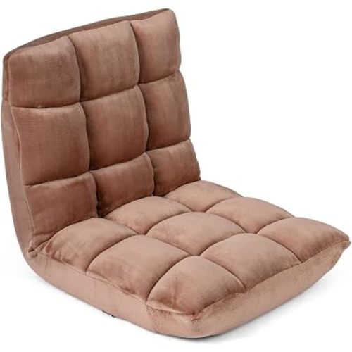 COSTWAY Floor Chair, Folding Floor Gaming Chair with Back Support