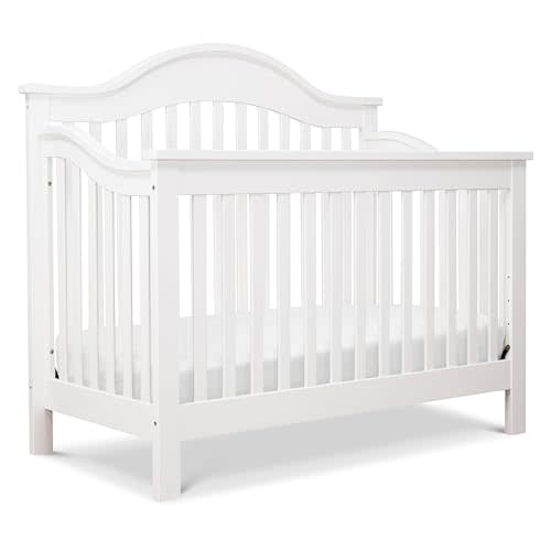 DaVinci Jayden 4-in-1 Convertible Crib in White, Greenguard Gold Certified | Converts to Toddler Bed, Daybed & Full-Size Bed - 4 Adjustable Mattress Heights - Conversion Kits Sold Separately