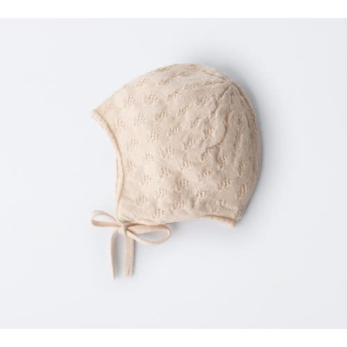 KNIT BONNET COTTON, SILK AND CASHMERE TEXTURE - Cream | ZARA United States