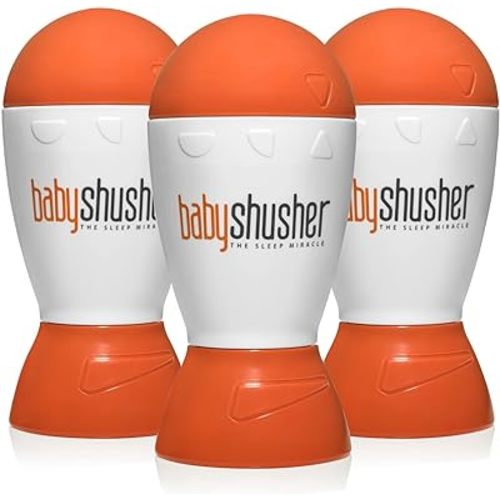 Baby Shusher Portable Sound Machine - White Noise Sound Machine, Baby Soother for Sleeping, Newborn Essentials for Crib, Battery Operated Hush, Travel Friendly - 3 Count