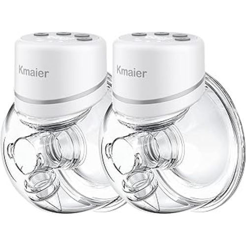 Hands Free Breast Pump, Wearable Breast Pump, Portable Breast Pumps with 4 Modes & 12 Levels, Low-Noise and Painless, LED Electronic Display, 24mm Flange, 2 Pack