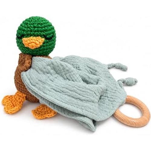Mallard Duck Lovey for Baby, Soft Muslin Security Blanket, Baby Comfort Blanket, for Boys Girls