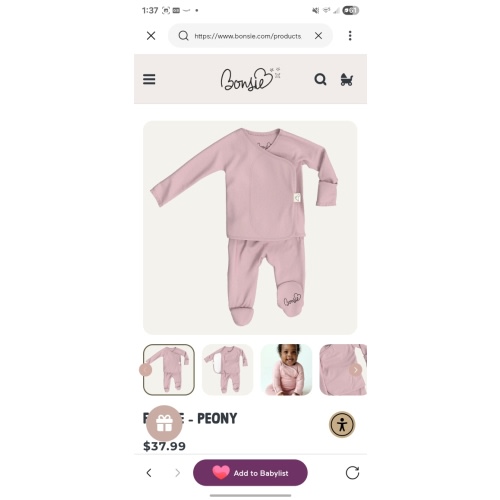 Footie - Peony – Bonsie Skin to Skin Babywear