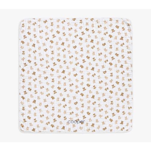 Teddy Bear Oversized Organic Muslin Baby Blanket | Pottery Barn Kids
