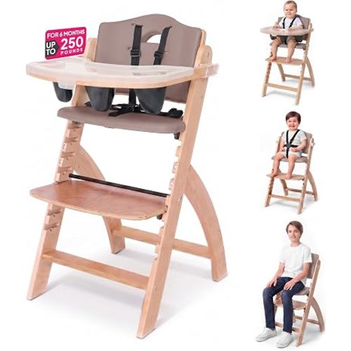 Abiie Beyond Junior Convertible Wooden High Chair with Removable Tray