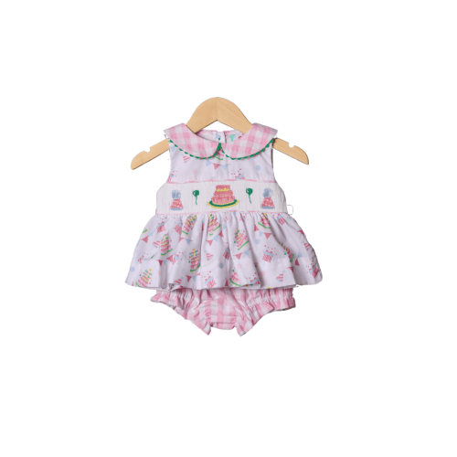 Smocked Birthday Party Bloomer Set