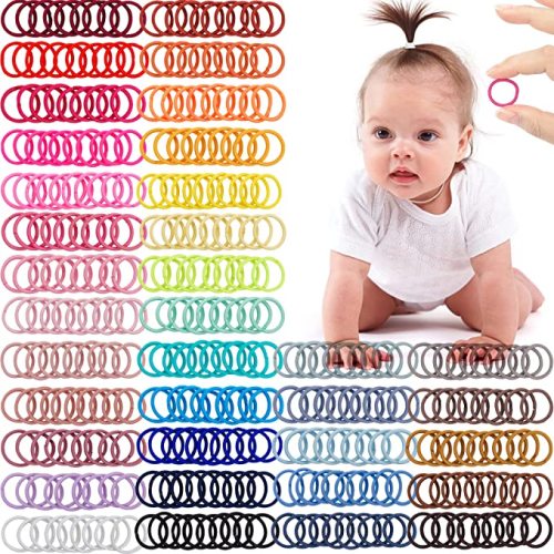 CÉLLOT 360PCS Baby Hair Ties, Small Hair Ties for Baby Girls Toddlers Kids