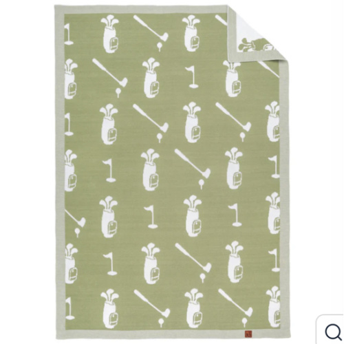 Golf Baby Blanket / Jacquard Knit Heirloom | Baby Shower Gift | SwaddleAn
