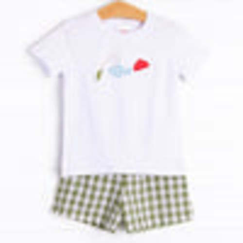 Pond Pal Applique Short Set, Green – Stitchy Fish