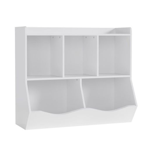 3-Tier MDF Toy Storage Organizer - 5-Section Kids Bookshelf | Daycare & Nursery Furniture | White