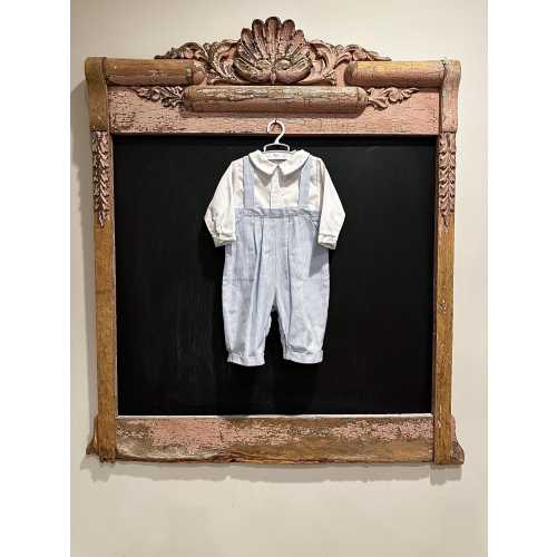 Vintage Baby Boy Longall Set, Blue & White, 6 Months