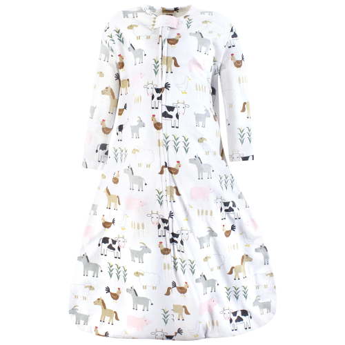 Hudson Baby Unisex Baby Long Sleeve Cotton Jersey Sleeping Bag, Cute Farm, 6-12 Months