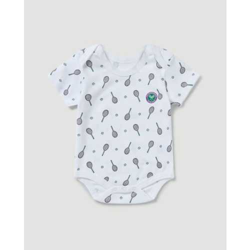 All-over Mini-Racket Print Cotton Babygrow