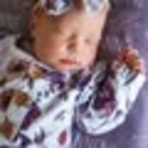 Demi's Dusty Purple Floral Newborn Baby Knot Gown & Hat Set