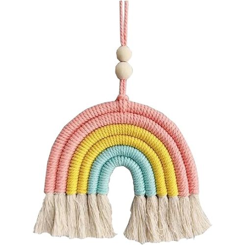 1PCS Colorful Rainbow Wall Decor - Handmade Weaving Ornament Pendant Decoration Wall Decor Hanging Home Decoration (Blue)