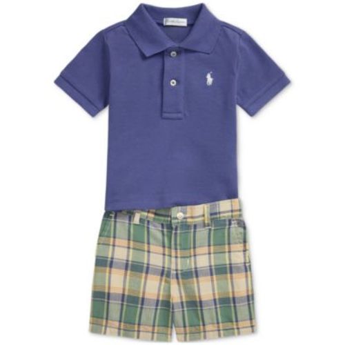 Baby Boys Polo Shirt & Madras Shorts Set