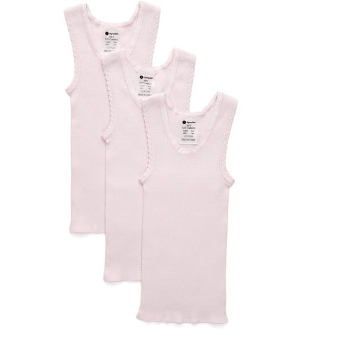 Dymples Baby Singlets 3 Pack - Light Pink - Size 000