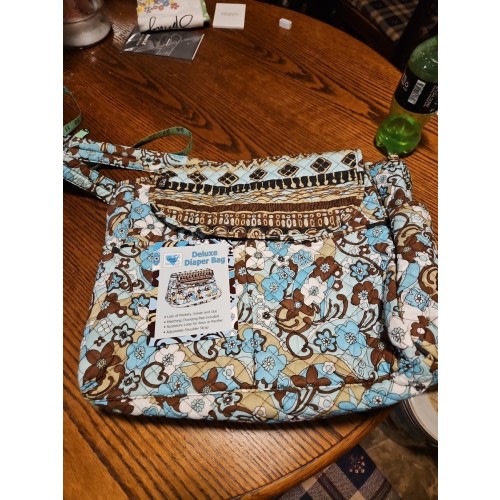 NWT Vera Bradley Baby Bag Changing Pad Chocolate Paisley Tote Diaper -A2