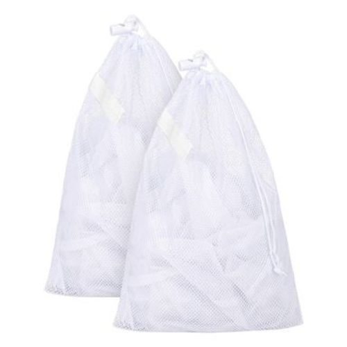 REGALWOVEN 2 Pack Mesh Durable Drawstring Laundry Bag For Delicate Garment Washing Machine Protection Black 7.9x11.8inch