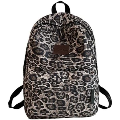 Fashion Cheetah Backpack Shoulder Bag, Trendy y2k Design Daypack Bookbag Leopard Print Coquette Purse Women Men Daily (Black)