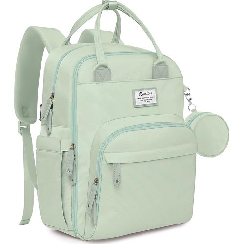RUVALINO Diaper Bag Backpack-Multifunction Baby Travel Bag with Changing pad, Insulated Bottle Holders & Pacifier Case, Large Capacity, Waterproof, Mint Green