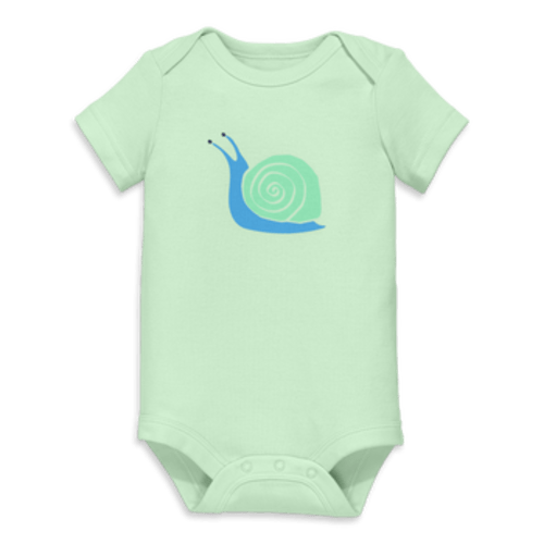 Organic Short Sleeve Snail Babysuit