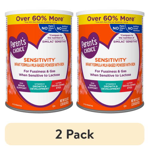 (2 pack) Parent's Choice Sensitivity Infant Formula Powder with Iron, for Fussiness and Gas, DHA, Vitamin E, Lutein