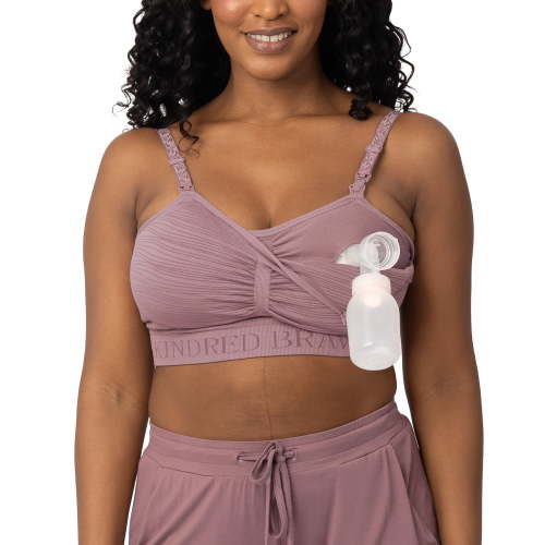 Kindred Bravely Sublime Pumping Bra Hands Free, Adjustable Pumping & Nursing Bra with EasyClip for all Breast Pumps (Twilight, Large)