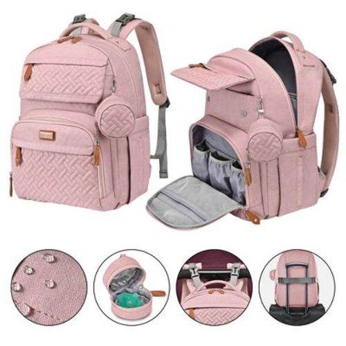 BabbleRoo Diaper Bag Backpack - Travel Backpack, Baby Diaper Bag with Changing Pad & Accessories