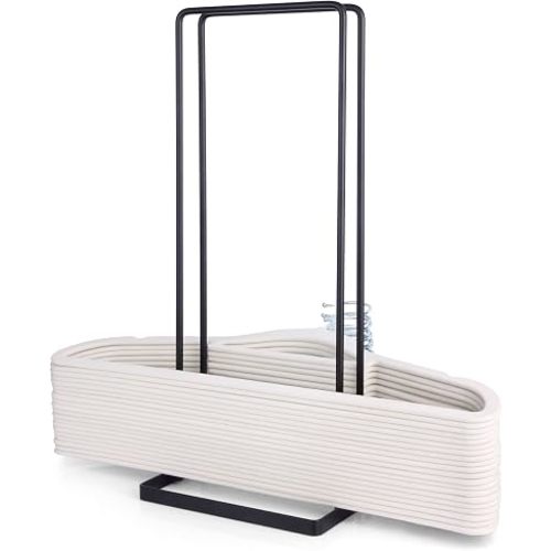 Hanger Organizer Stacker,Storage Rack Holds up to 58 Velvet Hangers for Closet & Laundry Room,Portable Hanger Holder Keeps Adult & Children's Hangers Neat & Tidy