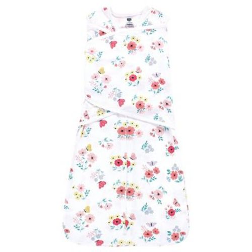 Hudson Baby Infant Girl Convertible Swaddle Sleep Sack, Butterfly Floral, 0-3 Months