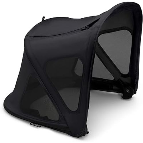 Bugaboo Breezy Sun Canopy, Extendable for Extra Coverage and Optimal Sun Protection, Water Repellent, Compatible with Fox/Cameleon 3/Lynx Strollers (Midnight Black)