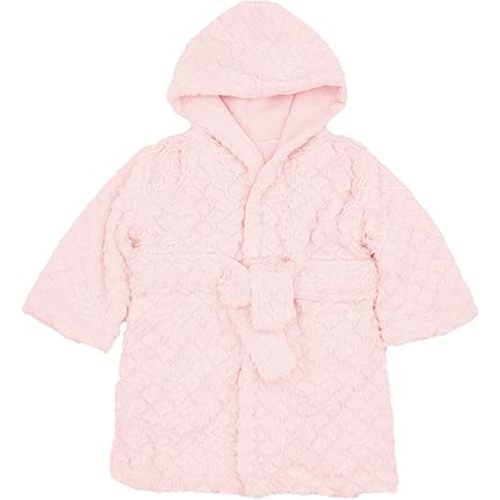 Unisex Grey Baby Fleece Robe with Hood for Boys and Girls Ages 0-9 Months by Everyday Kids