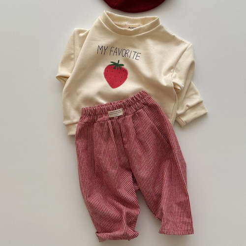 Baby/Toddler Aosta F25 Stripe Pull-on Pants (3m-5y)- Red | AT NOON STORE