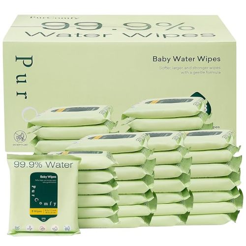 PurComfy Baby Wipes Unscented, 42 Travel Pack 99.9% Water Wipes with Plant Based, Hypoallergenic for Sensitive Newborn Skin, Total 336 Count Wet Wipes