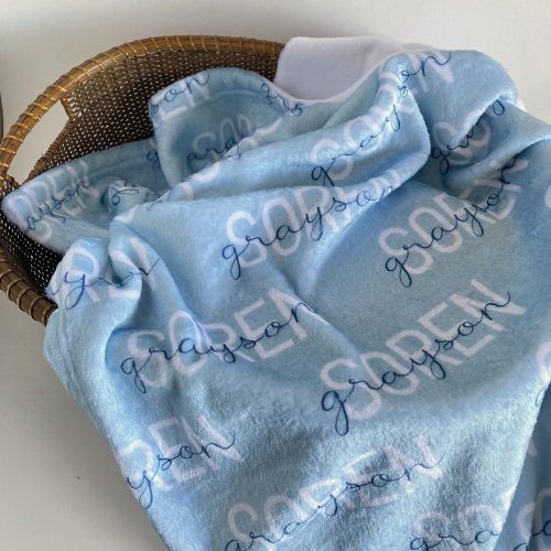 Blanket for Kids Personalized Gift for Baby Shower Gift for New Mom Blue Blanket for Boys Unique Gift for Kids Custom Minky Blanket
