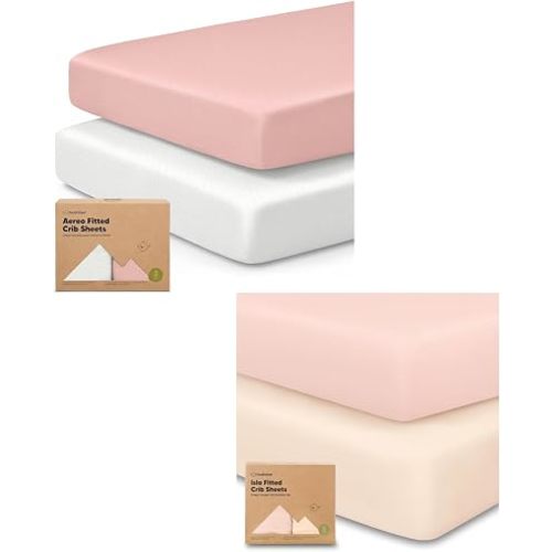 KeaBabies 4 Pack: 2 Fitted Crib Sheets, and 2 Standard Crib Sheets