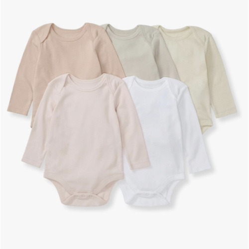 Burt's Bees Baby Unisex Bodysuits, Short Sleeve Organic Sleepwear, 5-Pack