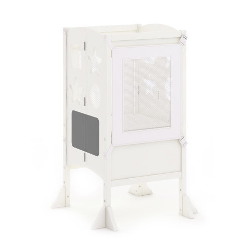 Guidecraft Classic Kitchen Helper Foldable Toddler Tower Stool with Anti-tip Feet and Safety Nets & Reviews | Wayfair