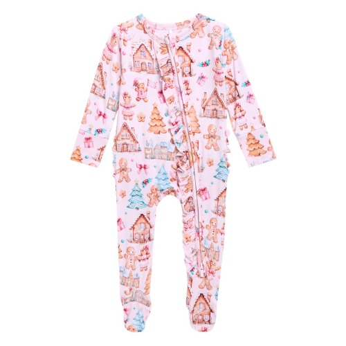 Kids' Ruffled Zip Footie
