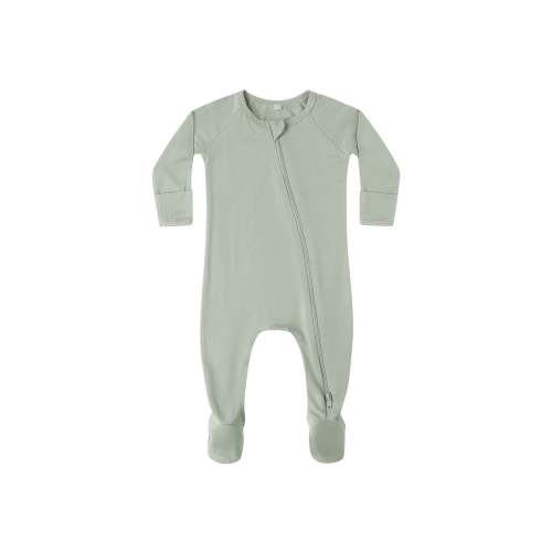 bamboo zip footie in fern