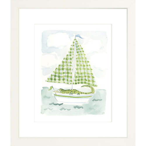 The "Sailboat Menagerie Alligator" Fine Art Print