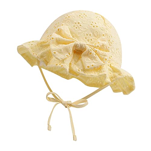 JANGANNSA Bow Baby Girls Summer Hat Flower Toddler Girls Sun Hat Cotton Breathable Infant Hat