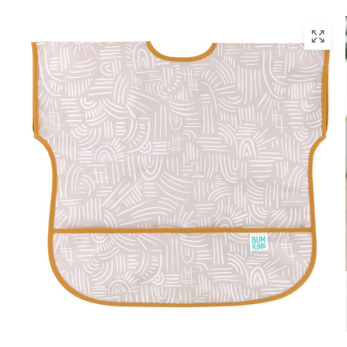 Neutral Boho Short Sleeve Junior Bib For Toddlers 1-3 yrs | Bumkins