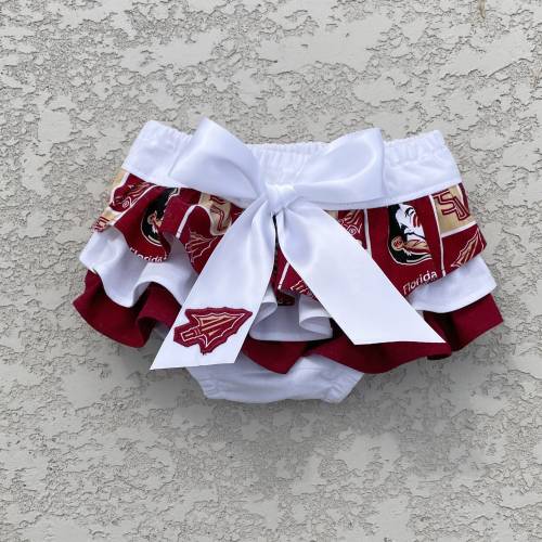 Florida State Ruffled Diaper Cover-Baby Bloomers-Seminoles-Game Day Outfit-Newborn Photo Prop-Birthday Outfit-Cake Smash Outfit