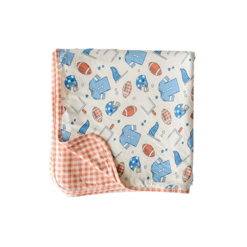 Double-Sided Bamboo Blanket | Huddles & Cuddles Blue