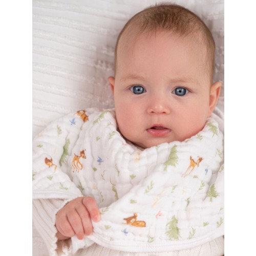 aden + anais Animal Essentials 100% Cotton Muslin Baby Burpy + Friends-Bambi Forest Bib - Size ONE