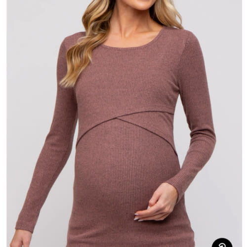 Mint Green Ribbed Crossover Maternity/Nursing Top – PinkBlush